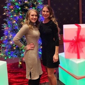 Turtle neck sweater dress long sleeve